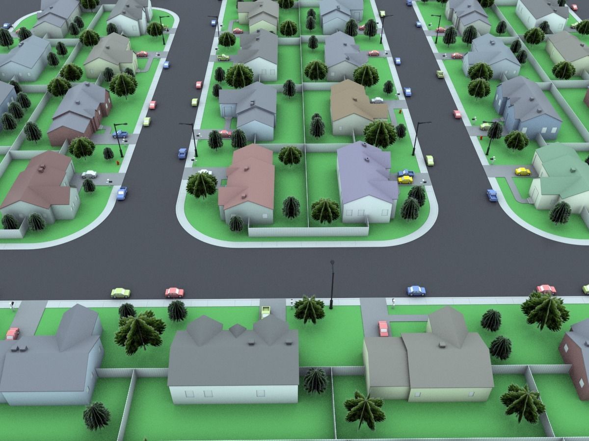 Neighborhood Block 3D model_3