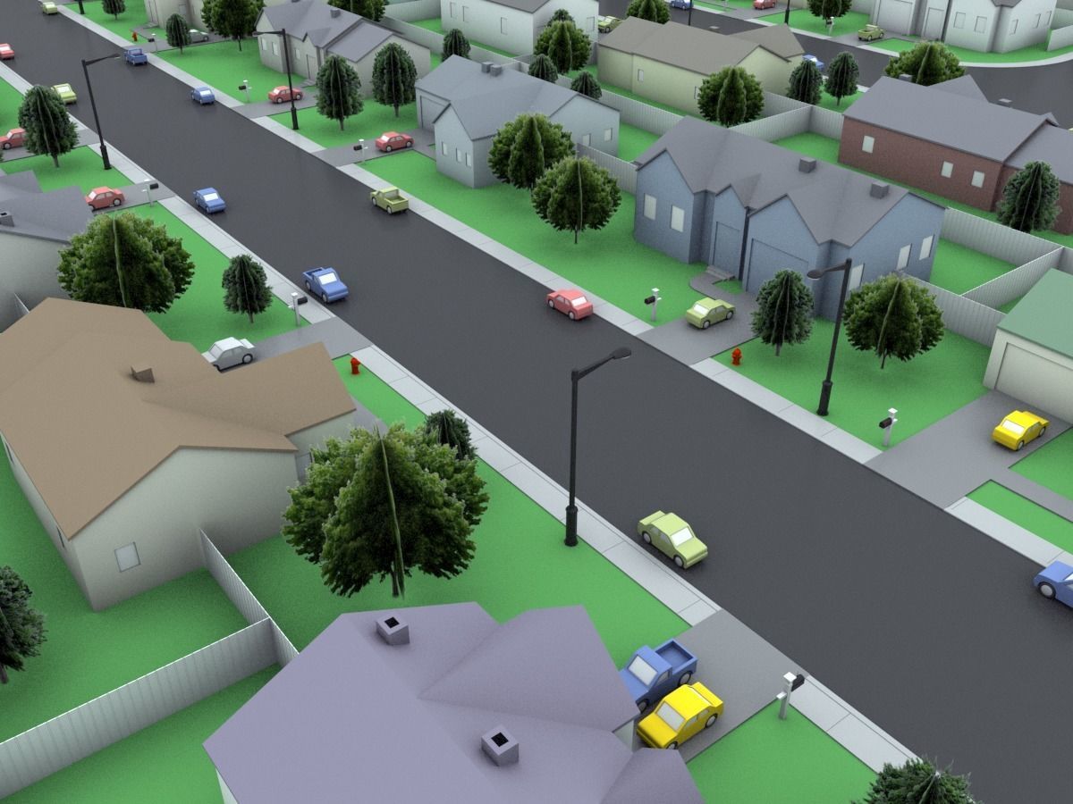 Neighborhood Block 3D model_8