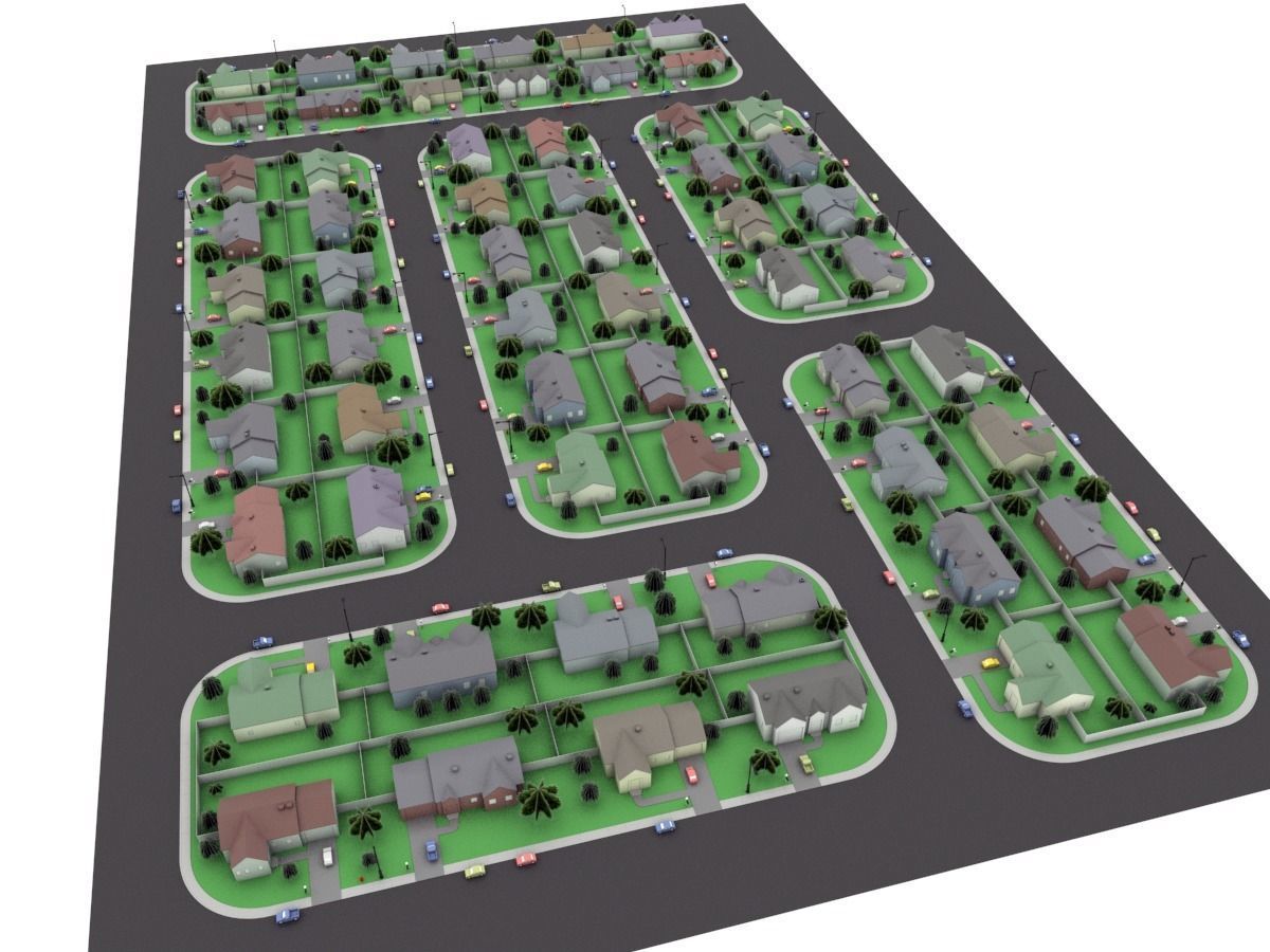 Neighborhood Block 3D model_11