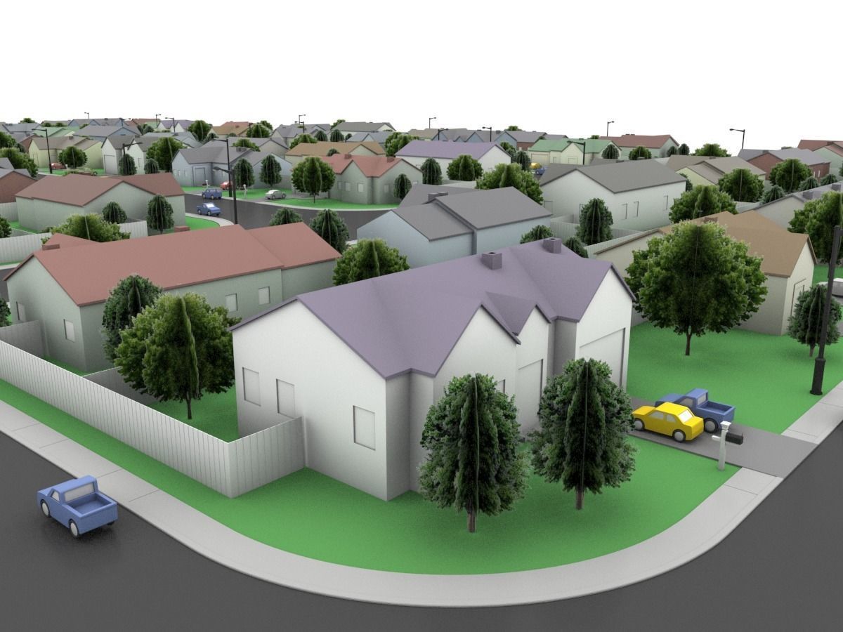 Neighborhood Block 3D model_2