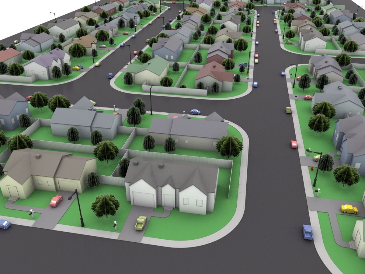 Neighborhood Block 3D model_1