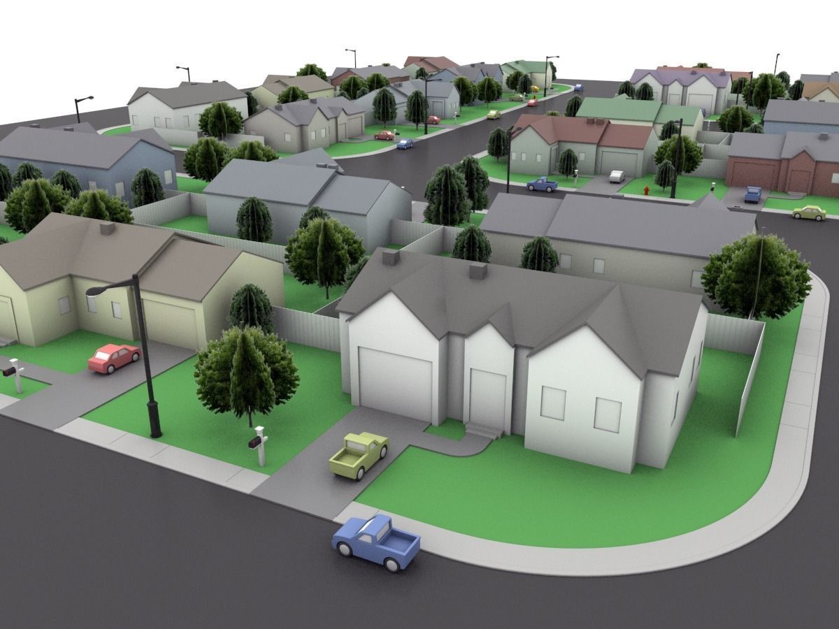 Neighborhood Block 3D model_12