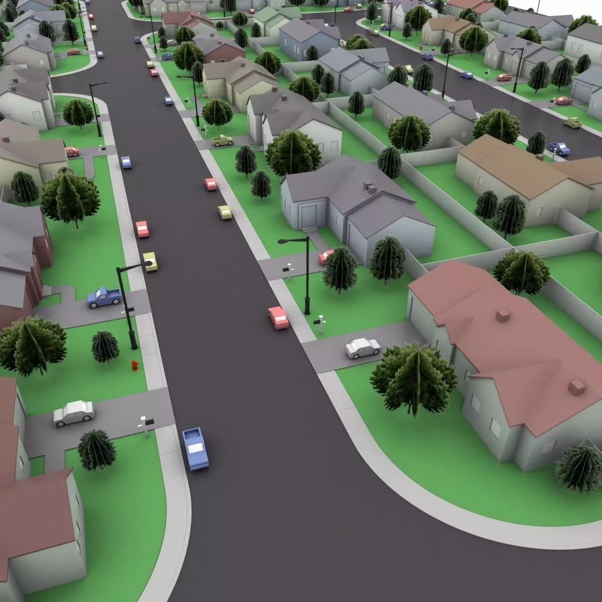 Neighborhood Block 3D model_0