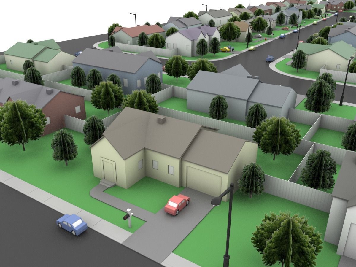 Neighborhood Block 3D model_6
