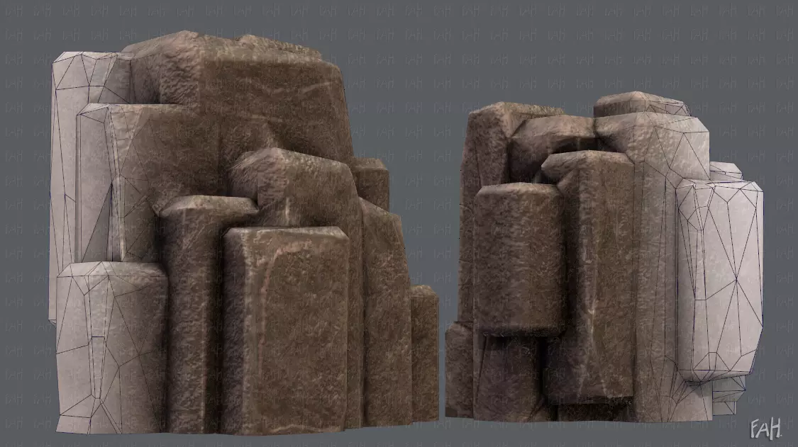 Rock V03 Low-poly 3D model_0