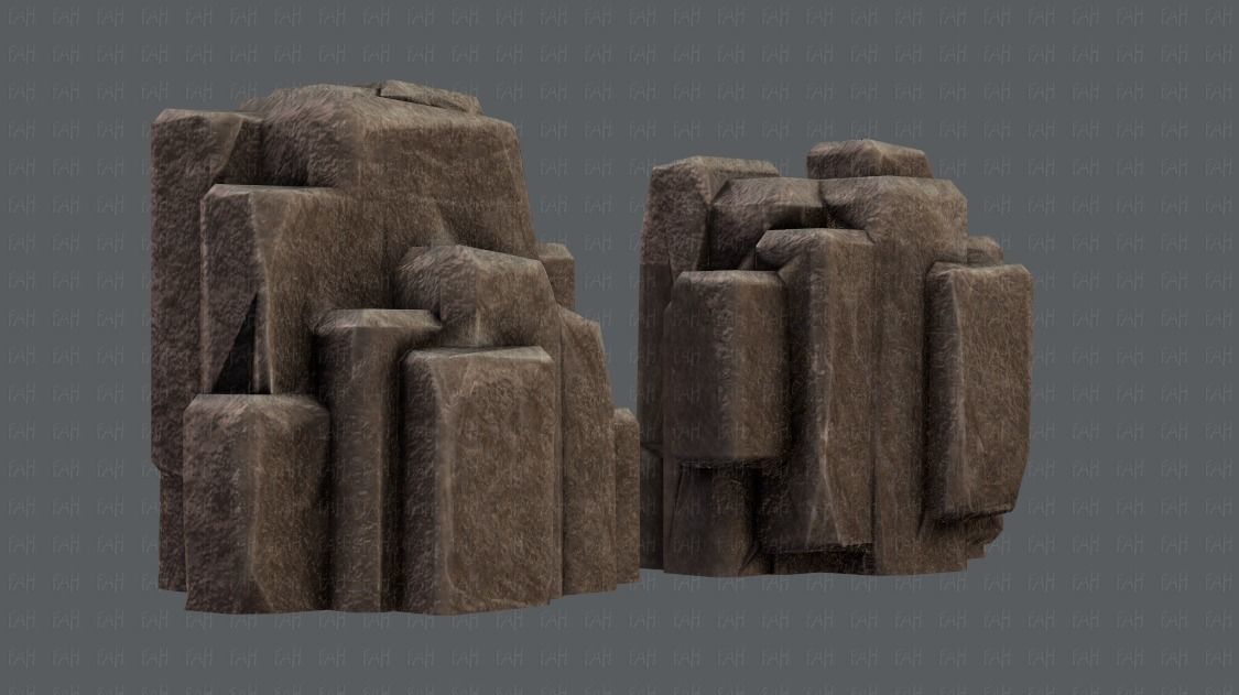 Rock V03 Low-poly 3D model_2