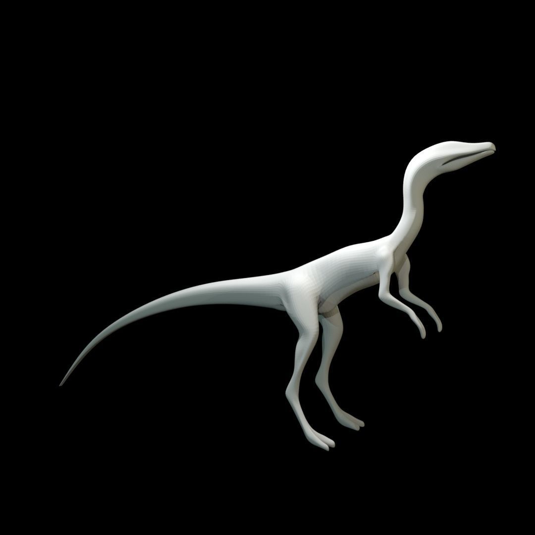 Low-poly Compy dinosaur Low-poly 3D model_37