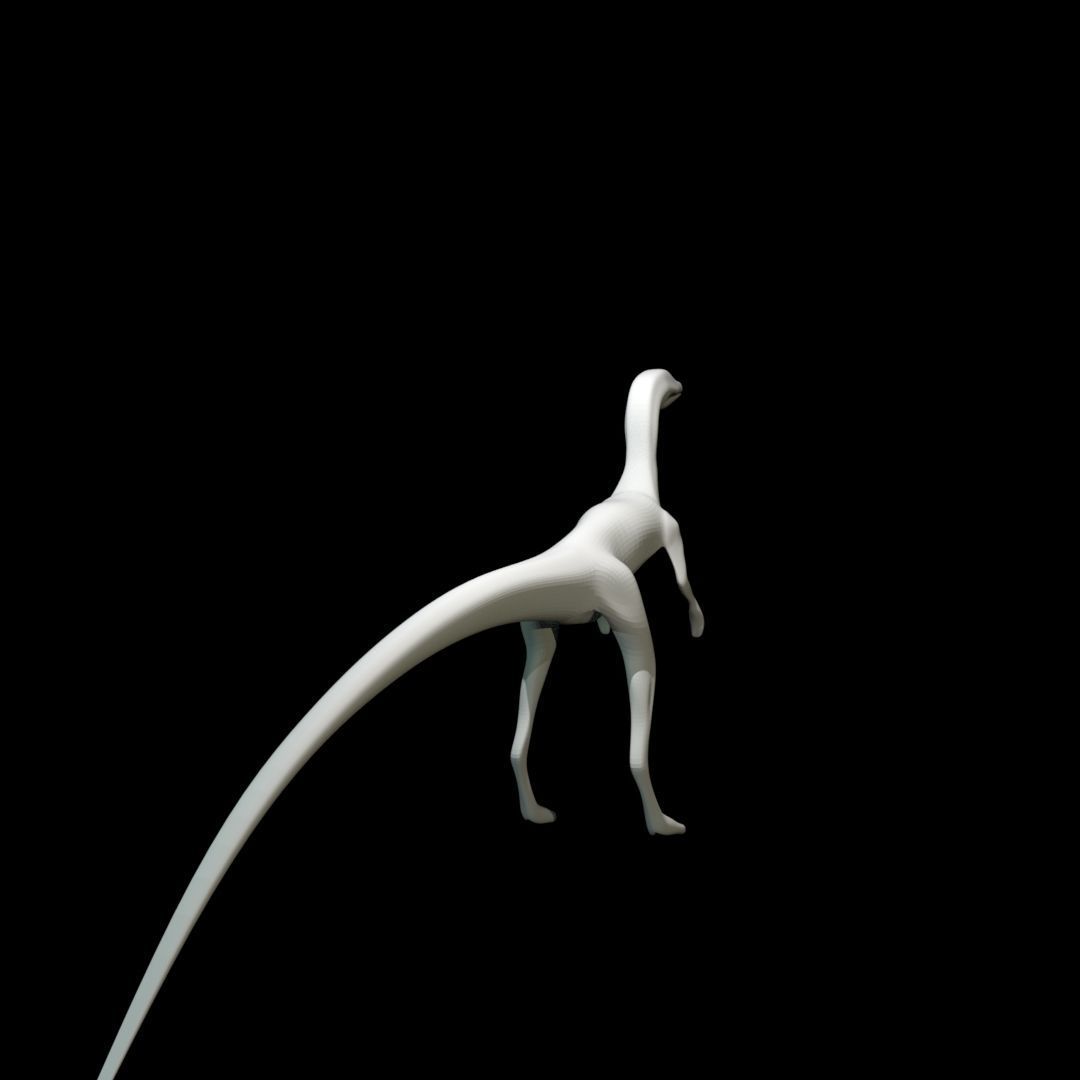 Low-poly Compy dinosaur Low-poly 3D model_12