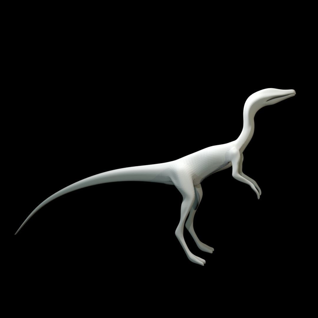 Low-poly Compy dinosaur Low-poly 3D model_38