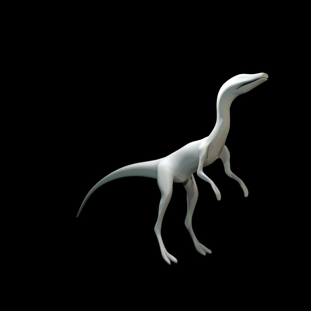 Low-poly Compy dinosaur Low-poly 3D model_35