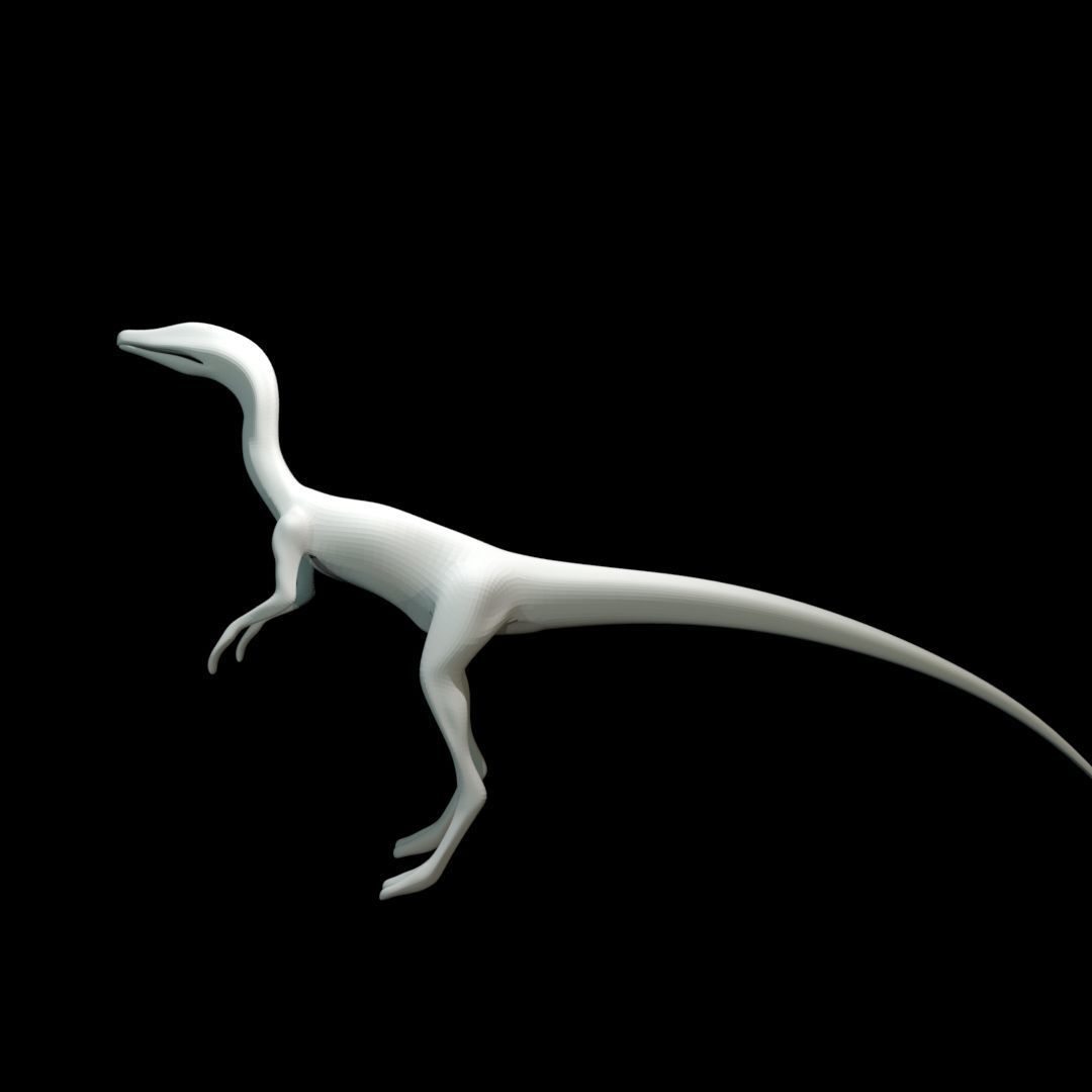 Low-poly Compy dinosaur Low-poly 3D model_23