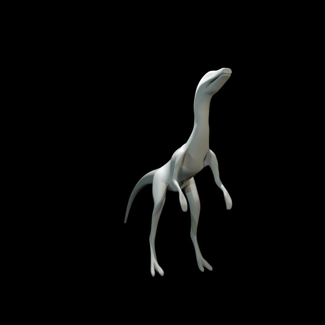 Low-poly Compy dinosaur Low-poly 3D model_33
