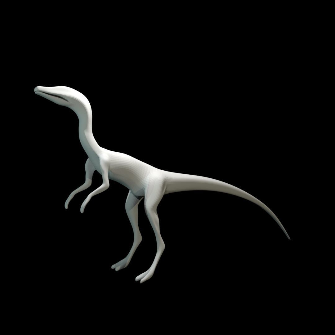 Low-poly Compy dinosaur Low-poly 3D model_26