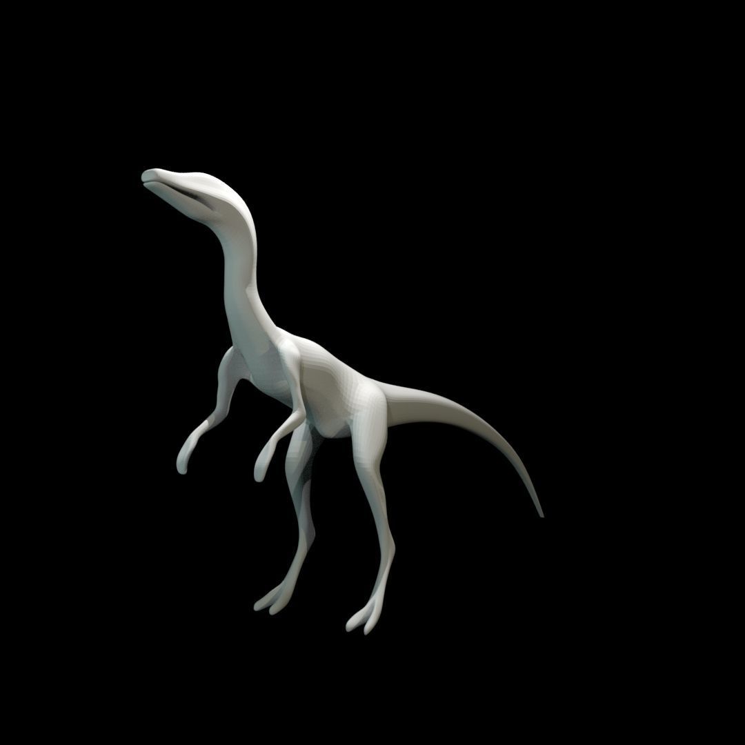 Low-poly Compy dinosaur Low-poly 3D model_28
