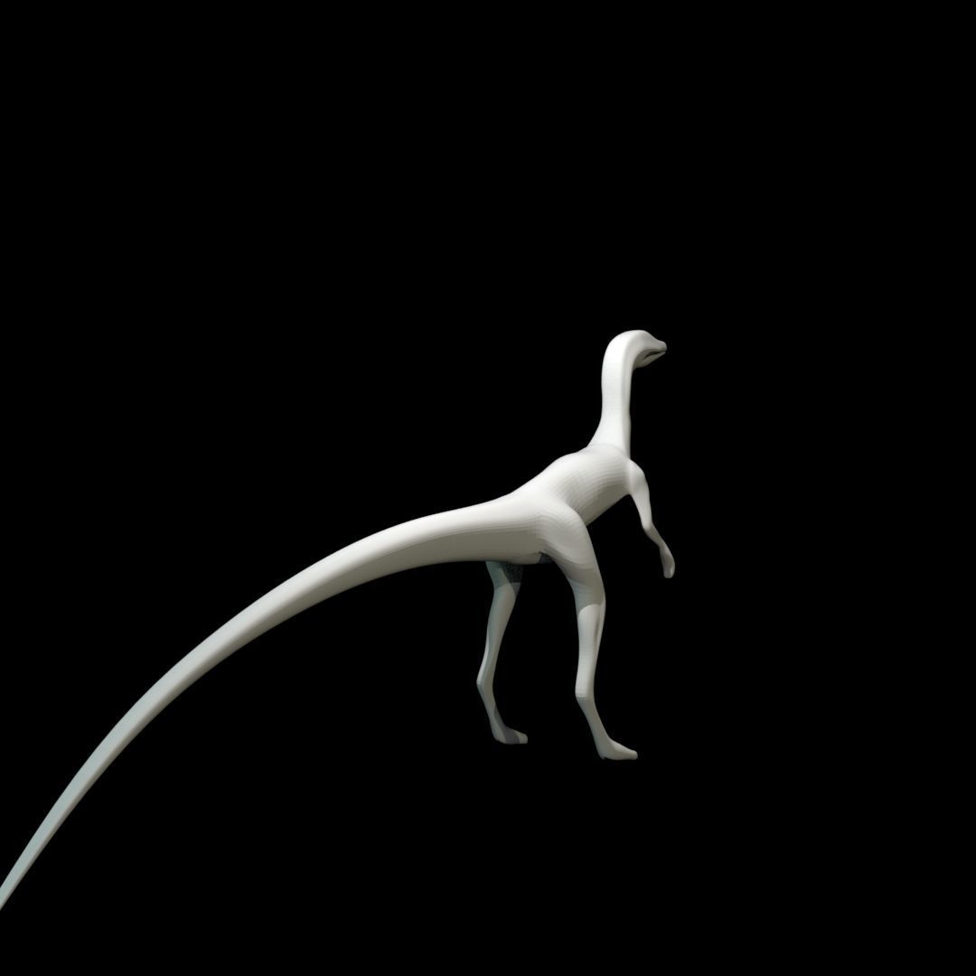 Low-poly Compy dinosaur Low-poly 3D model_11