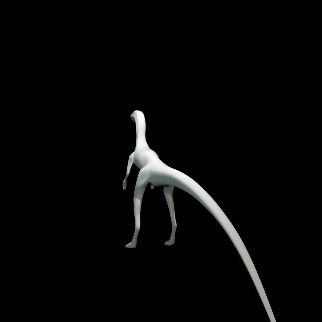 Low-poly Compy dinosaur Low-poly 3D model_16