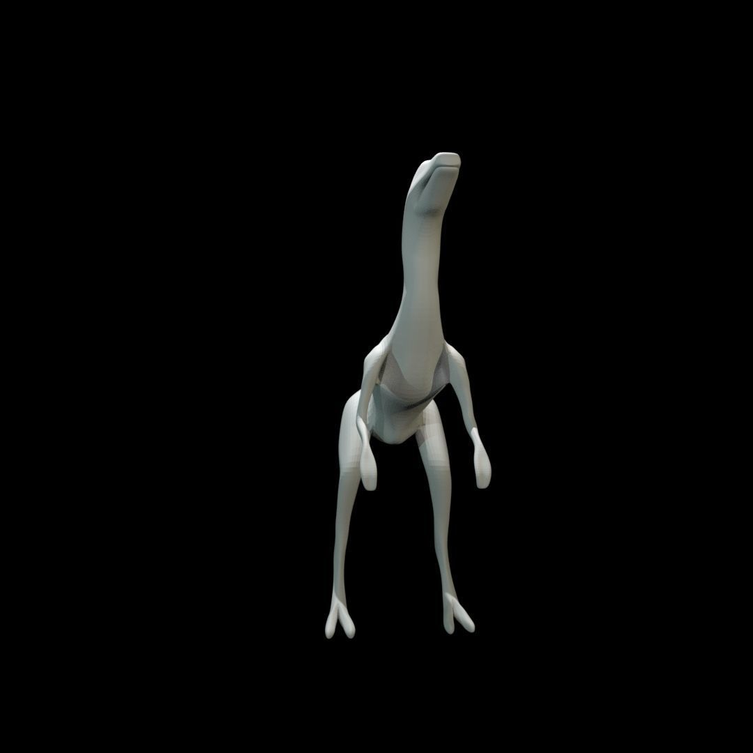 Low-poly Compy dinosaur Low-poly 3D model_32