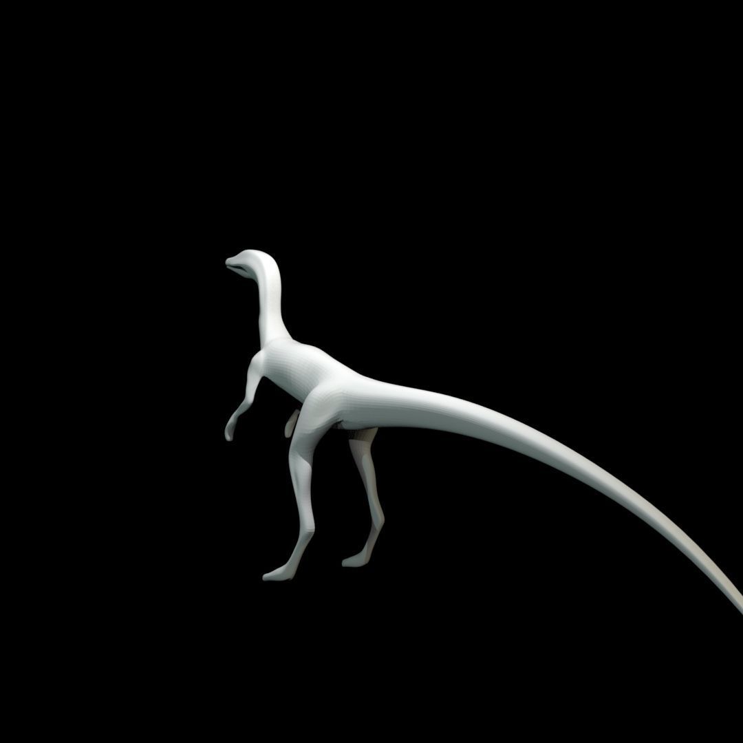 Low-poly Compy dinosaur Low-poly 3D model_18