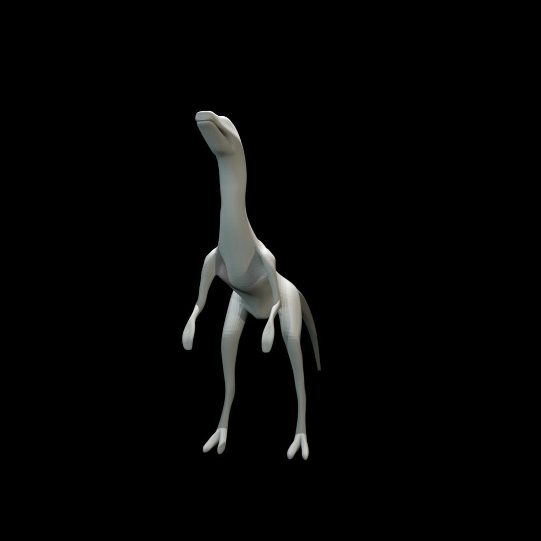 Low-poly Compy dinosaur Low-poly 3D model_30