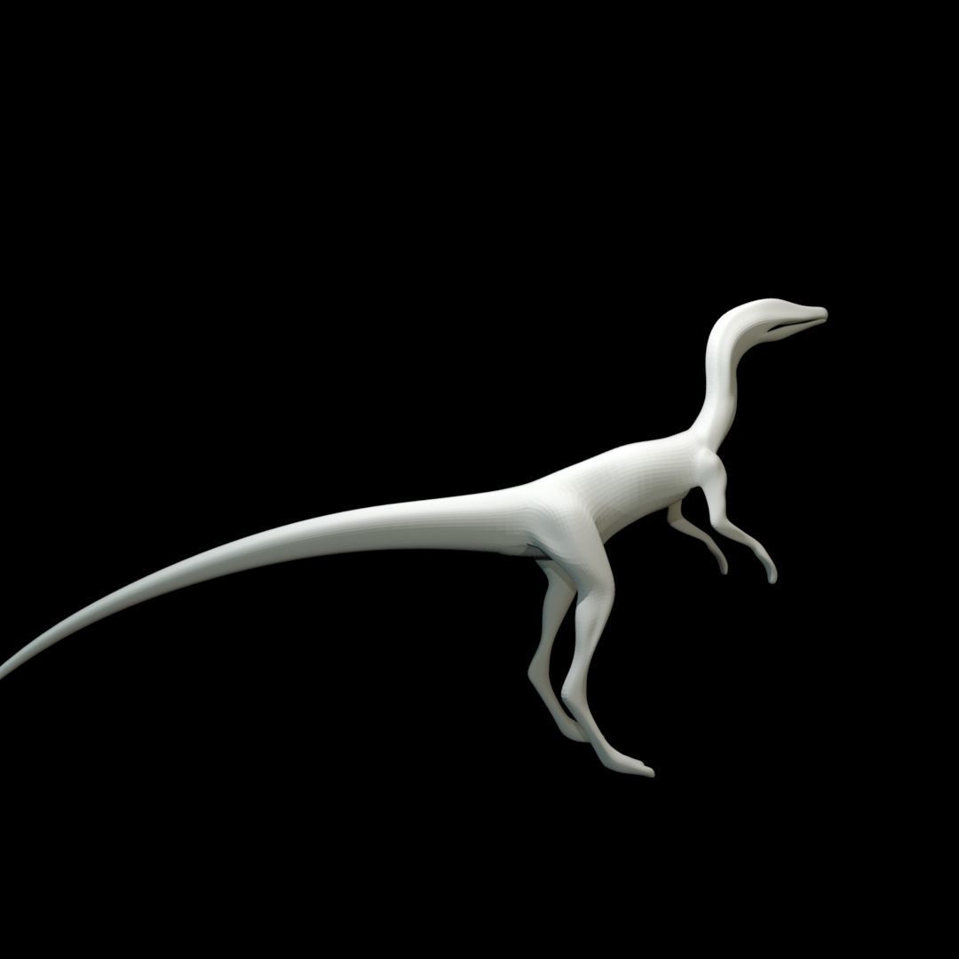 Low-poly Compy dinosaur Low-poly 3D model_7