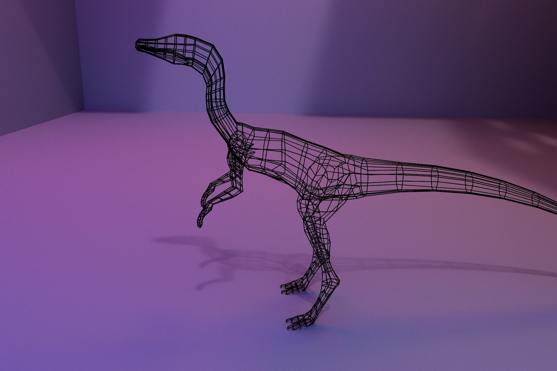 Low-poly Compy dinosaur Low-poly 3D model_43