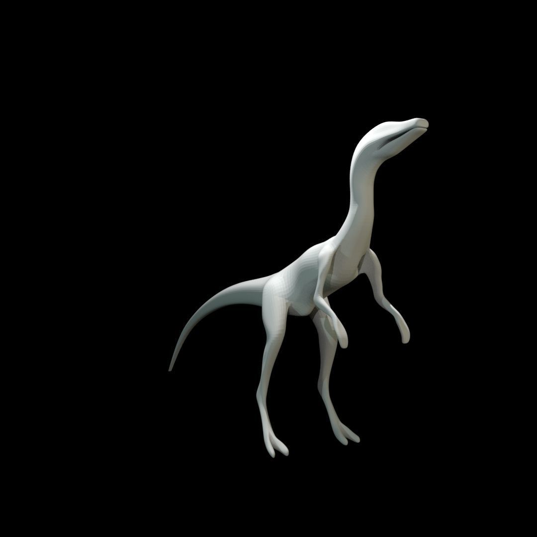 Low-poly Compy dinosaur Low-poly 3D model_34