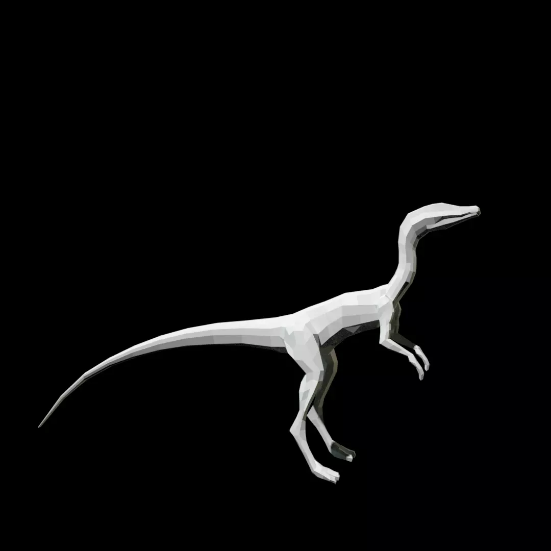 Low-poly Compy dinosaur Low-poly 3D model_0