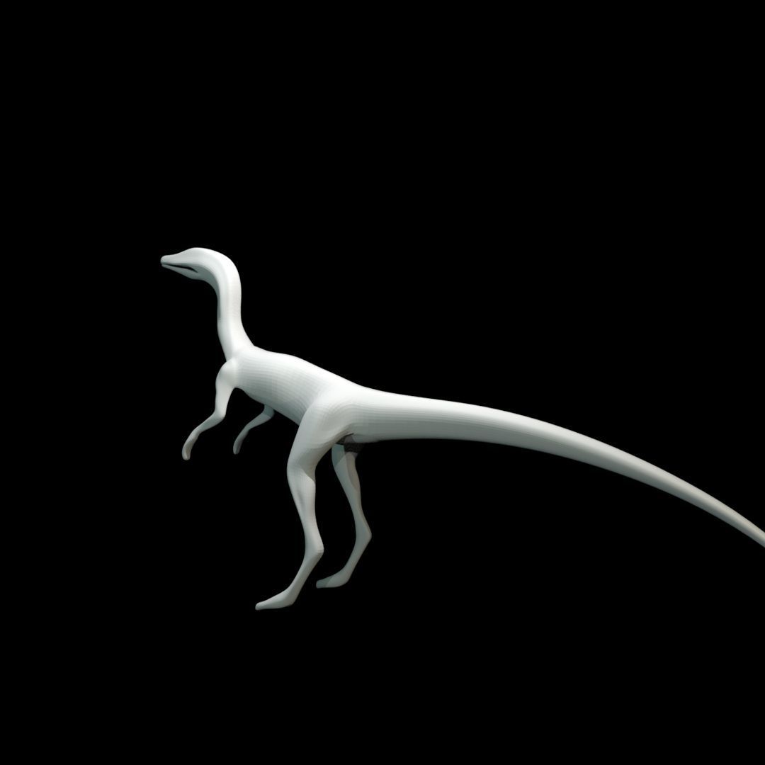 Low-poly Compy dinosaur Low-poly 3D model_20