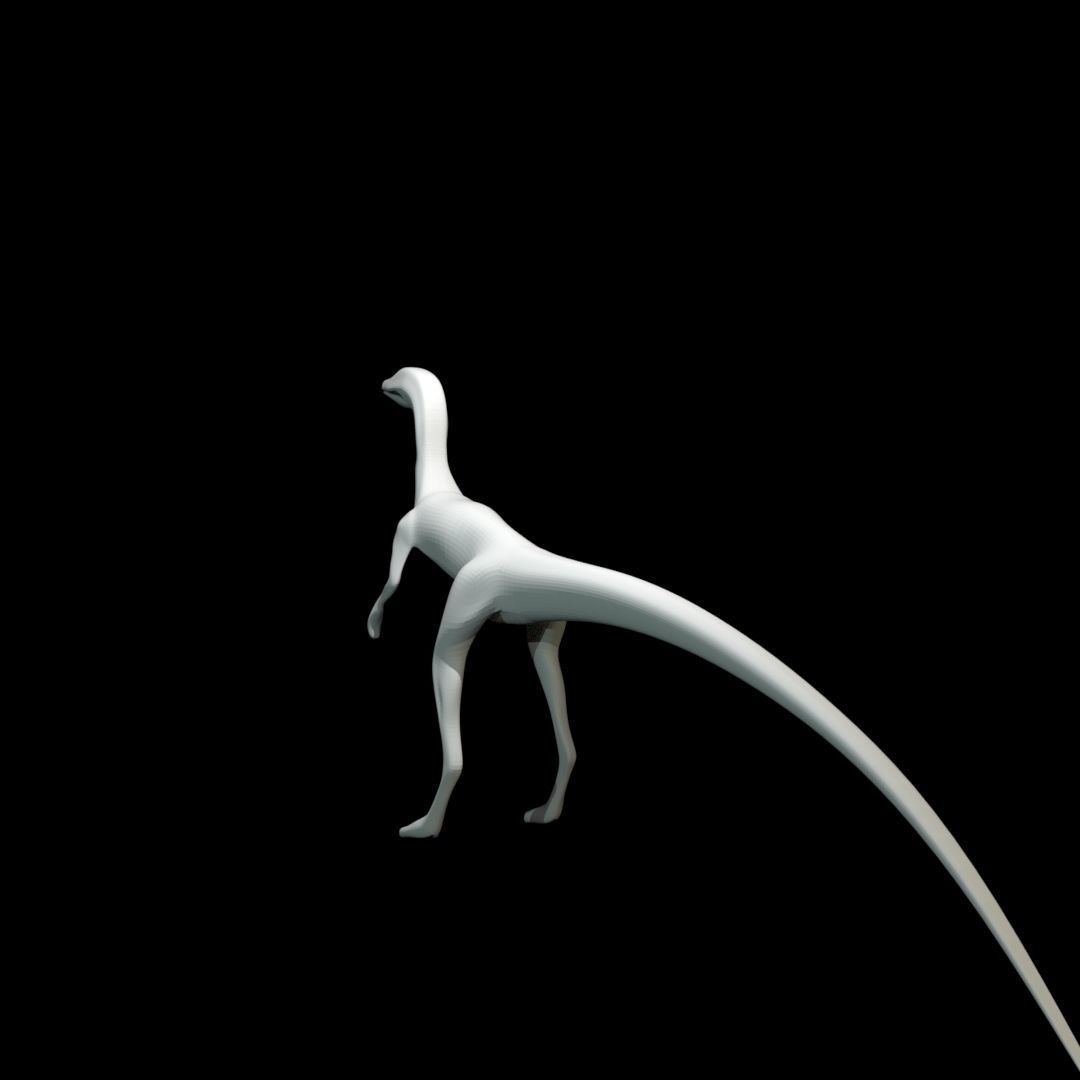 Low-poly Compy dinosaur Low-poly 3D model_17