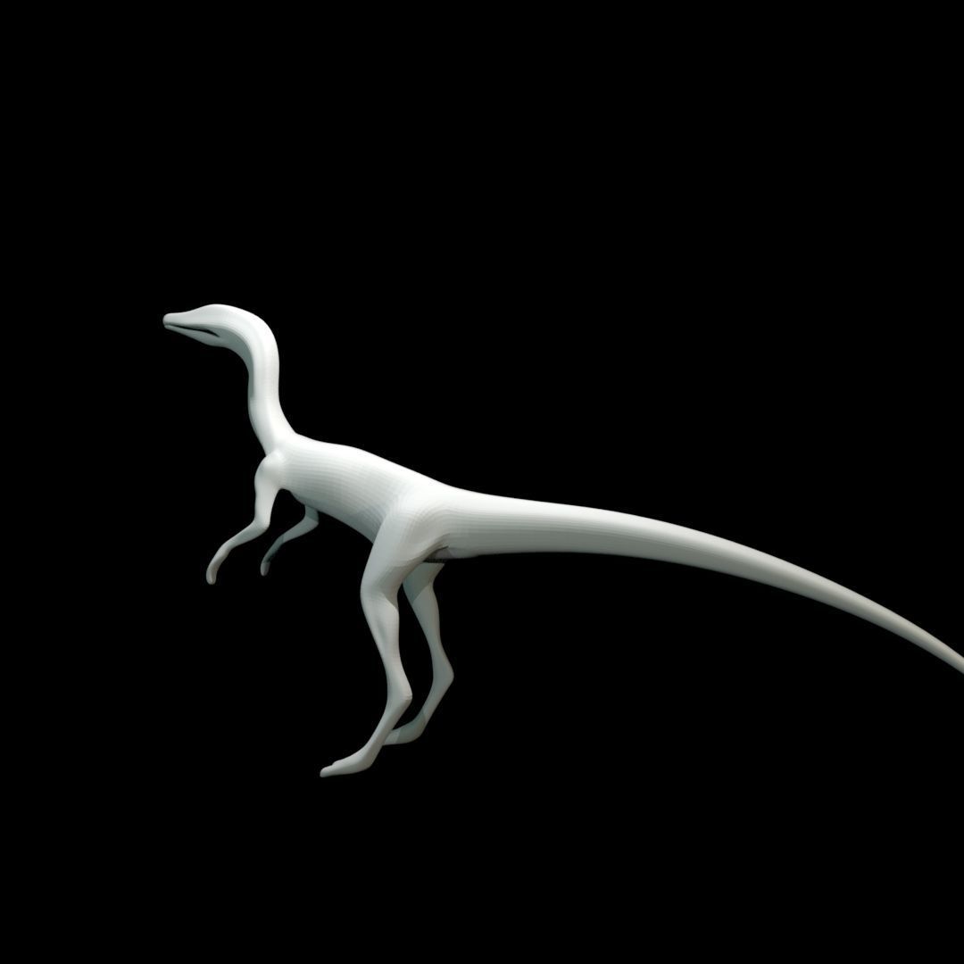 Low-poly Compy dinosaur Low-poly 3D model_21