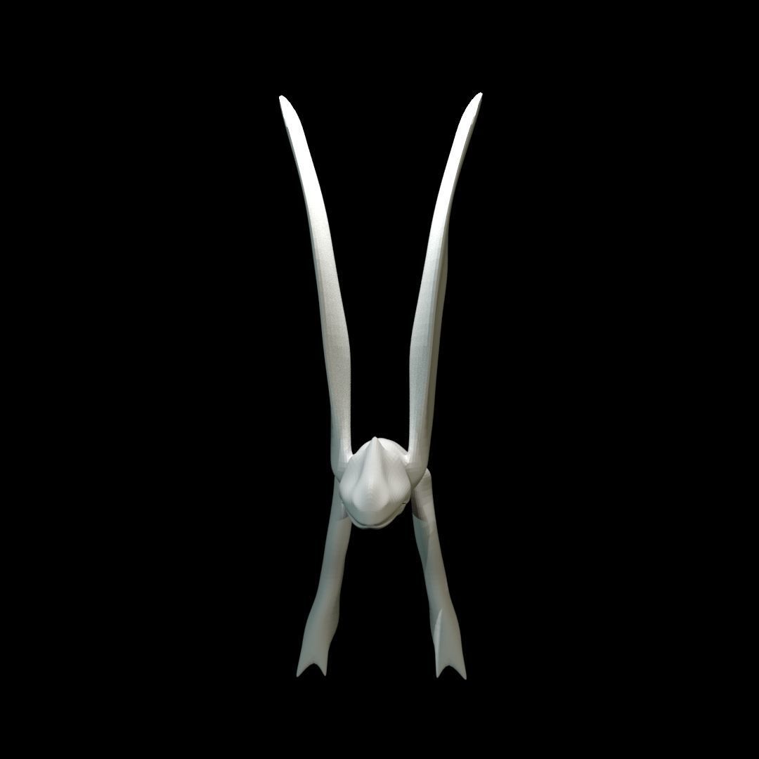 Low-poly MicroRaptor flying dinosaur Low-poly 3D model_31