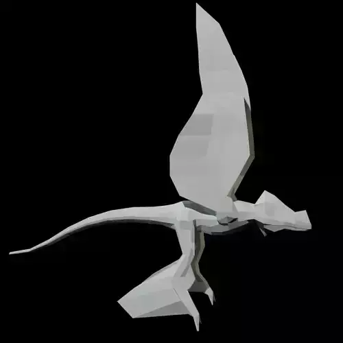 Low-poly MicroRaptor flying dinosaur Low-poly 3D model