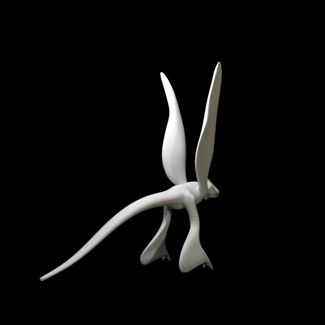 Low-poly MicroRaptor flying dinosaur Low-poly 3D model_11