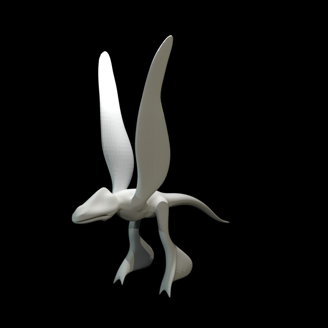 Low-poly MicroRaptor flying dinosaur Low-poly 3D model_28