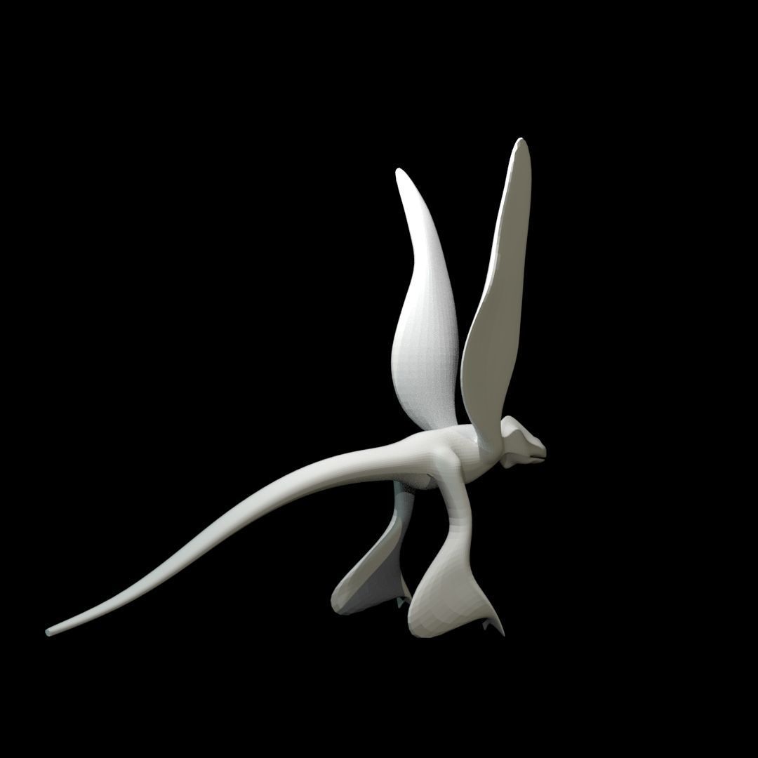 Low-poly MicroRaptor flying dinosaur Low-poly 3D model_10