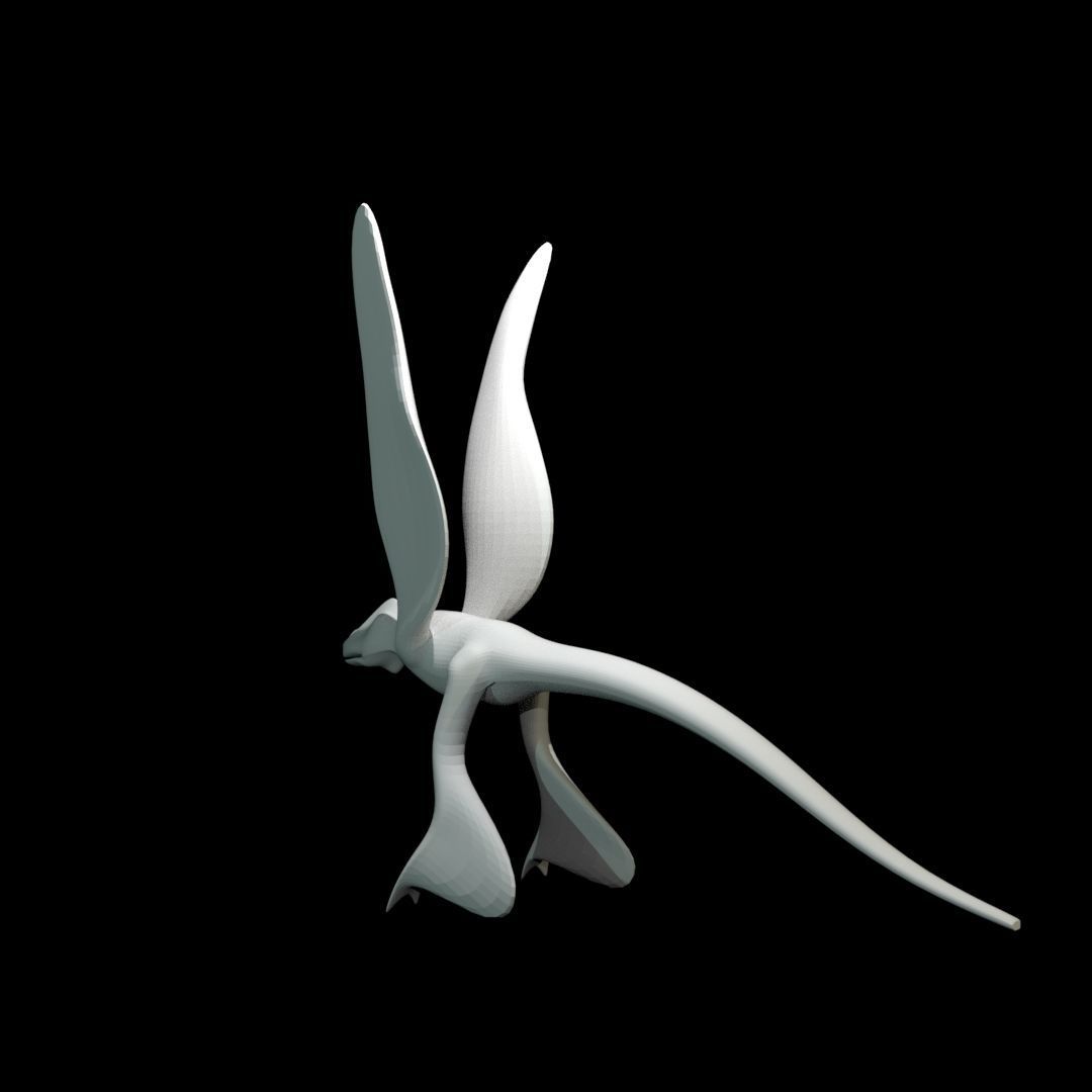 Low-poly MicroRaptor flying dinosaur Low-poly 3D model_18