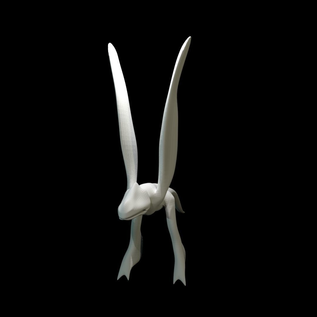 Low-poly MicroRaptor flying dinosaur Low-poly 3D model_30