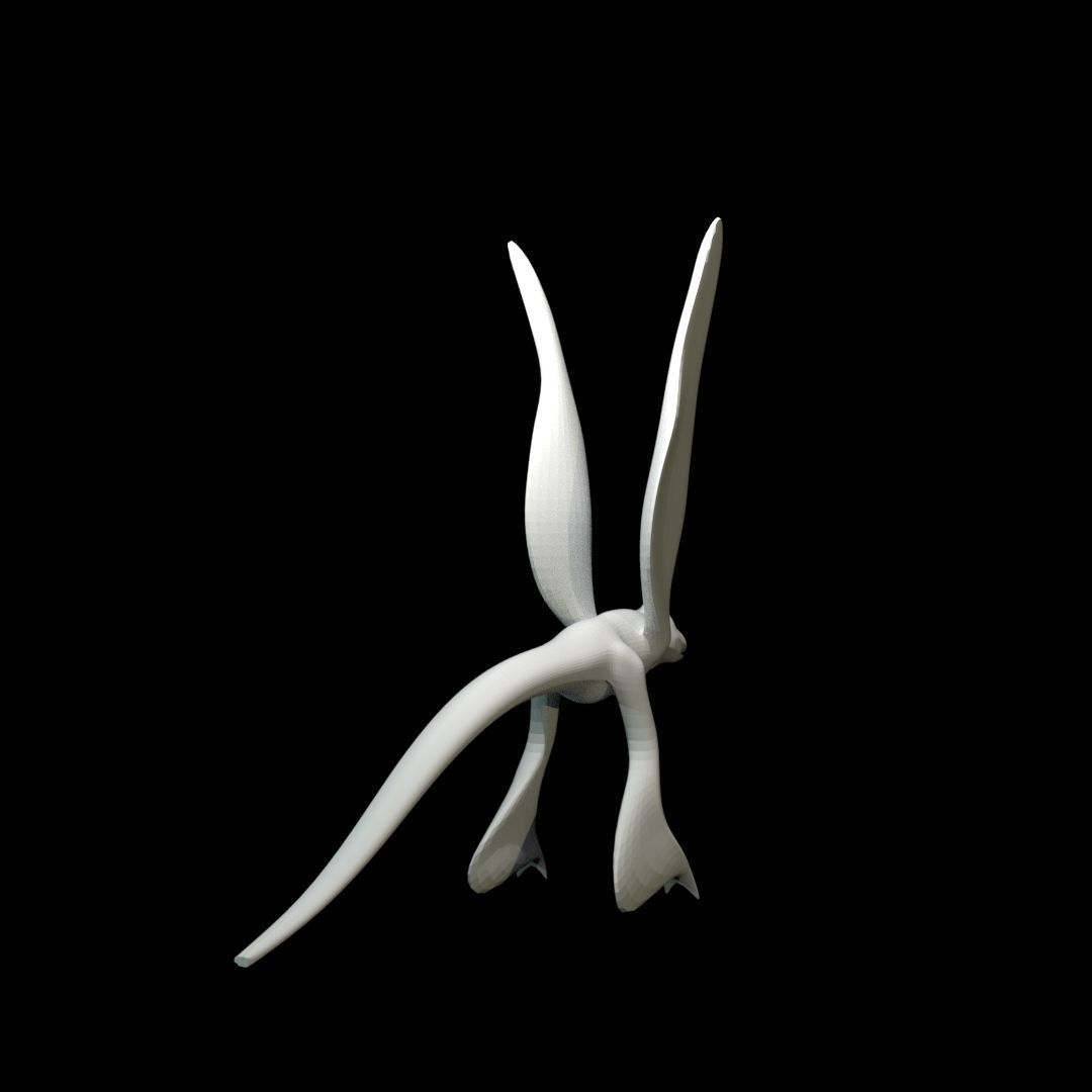 Low-poly MicroRaptor flying dinosaur Low-poly 3D model_12