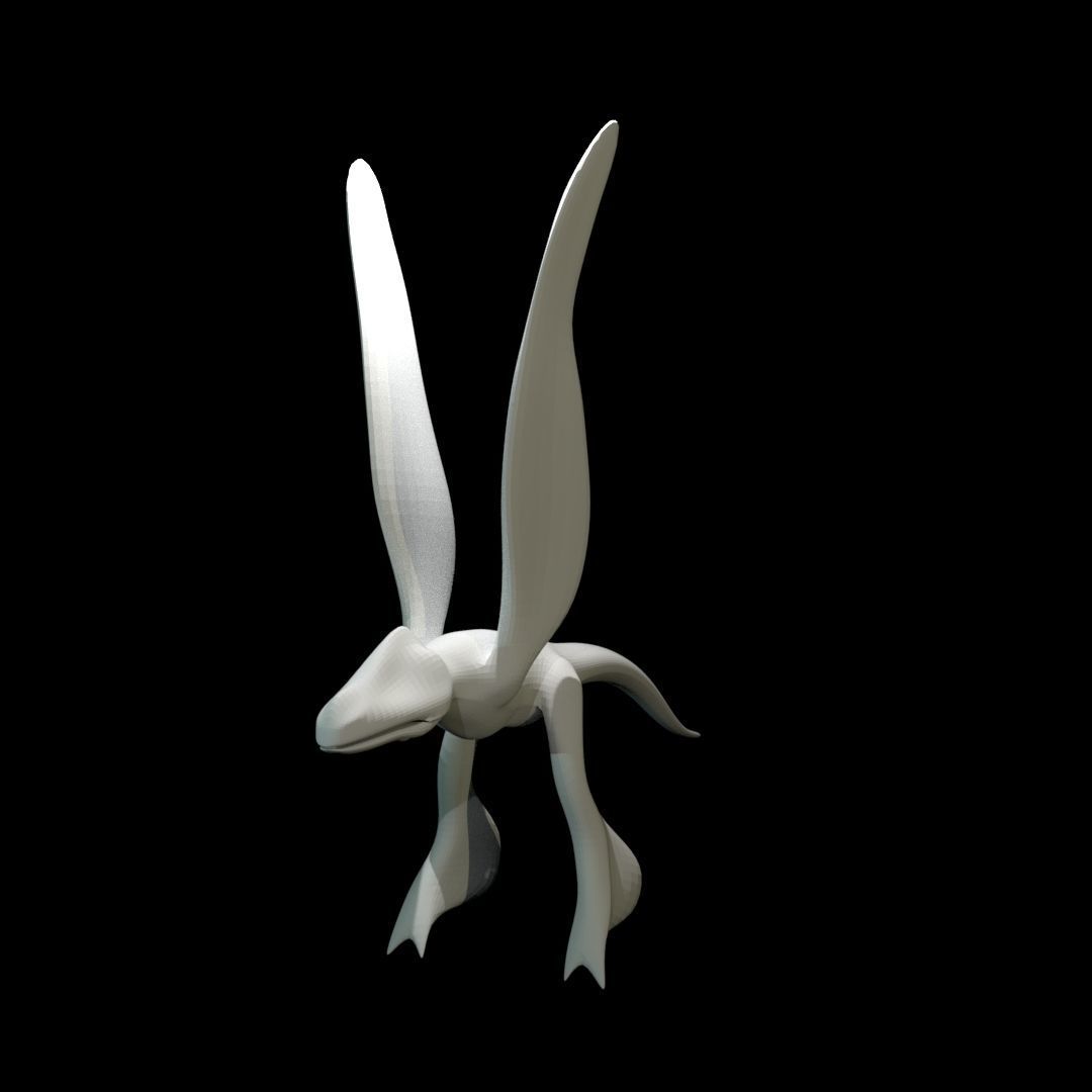 Low-poly MicroRaptor flying dinosaur Low-poly 3D model_29