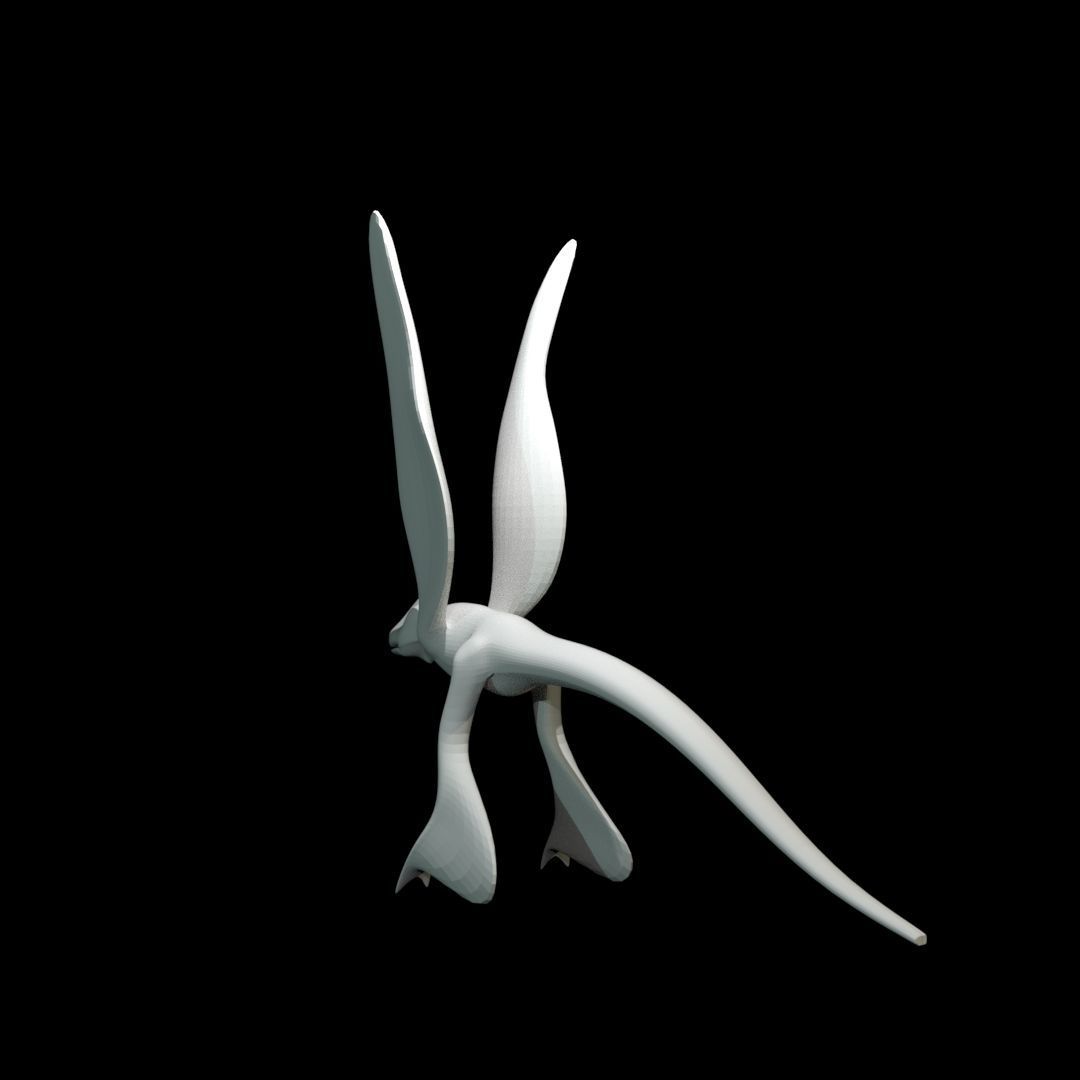 Low-poly MicroRaptor flying dinosaur Low-poly 3D model_17