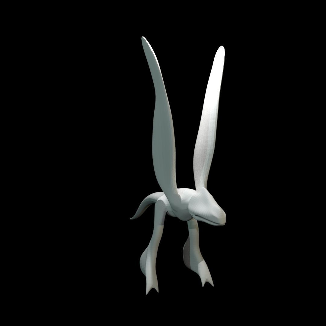 Low-poly MicroRaptor flying dinosaur Low-poly 3D model_33