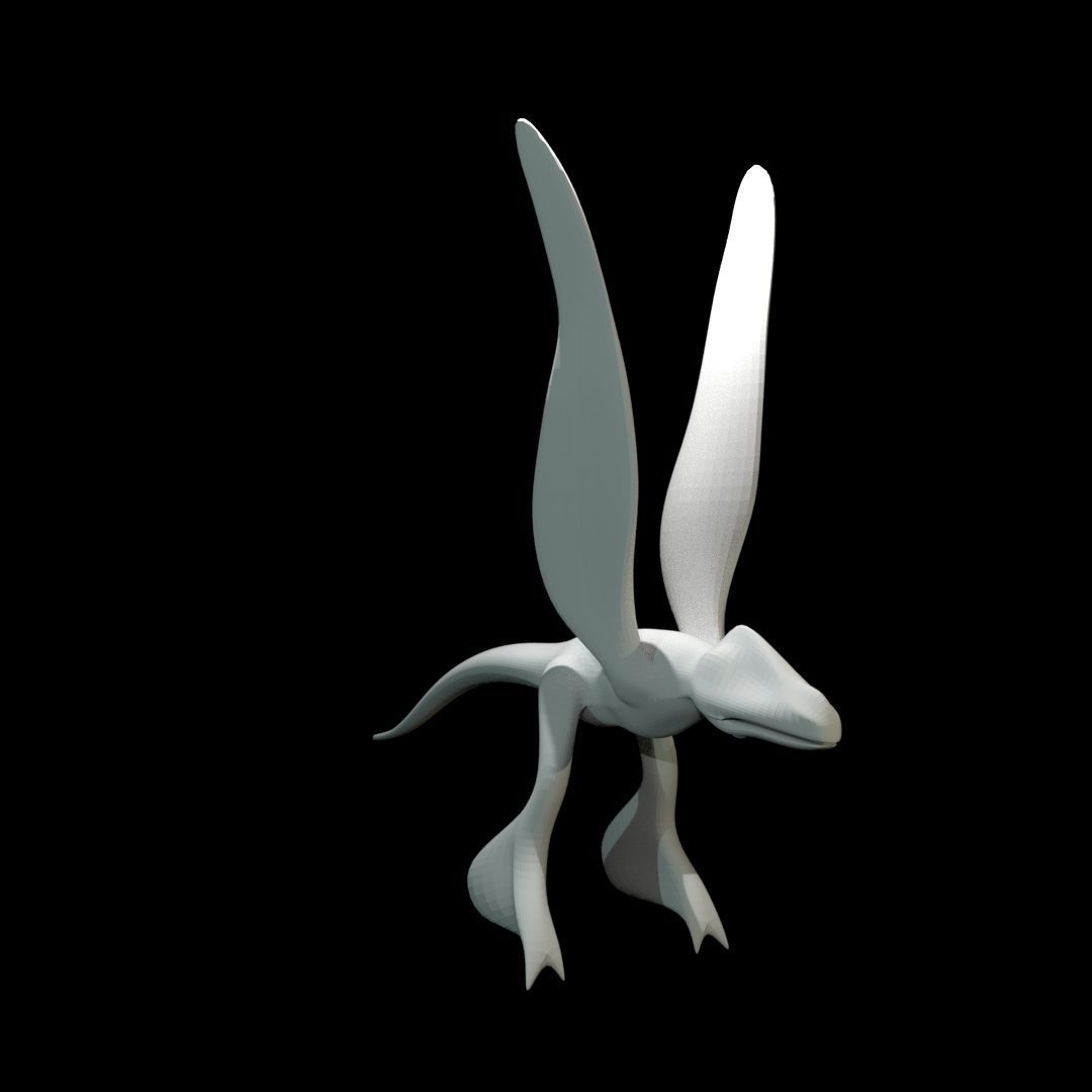 Low-poly MicroRaptor flying dinosaur Low-poly 3D model_34