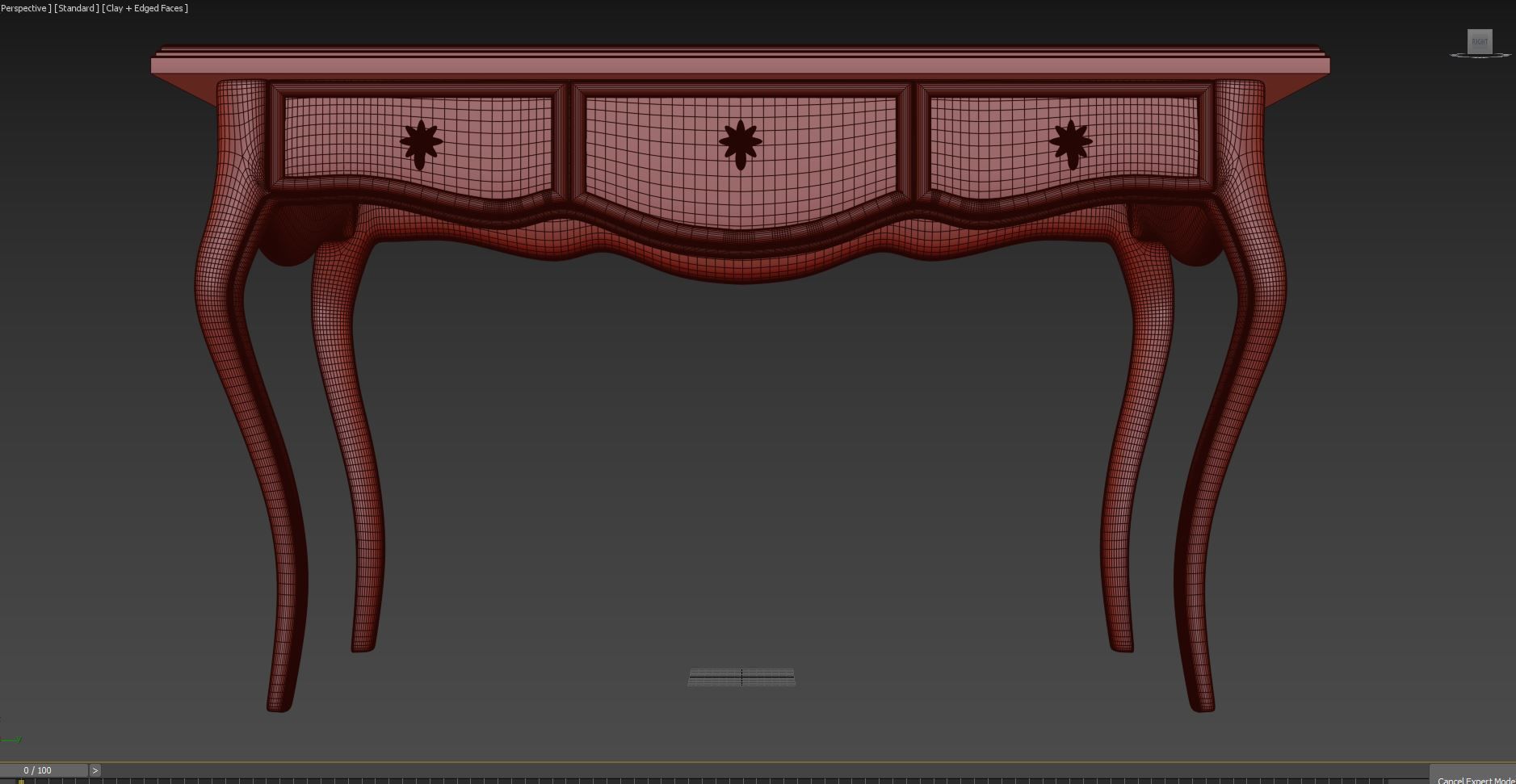 Classic console table1700A 3D model_5