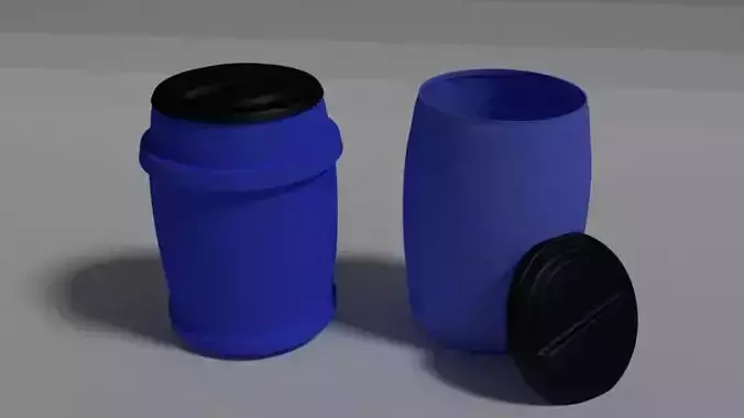 Plastic 200l Ring Drum or Barrel 3D model