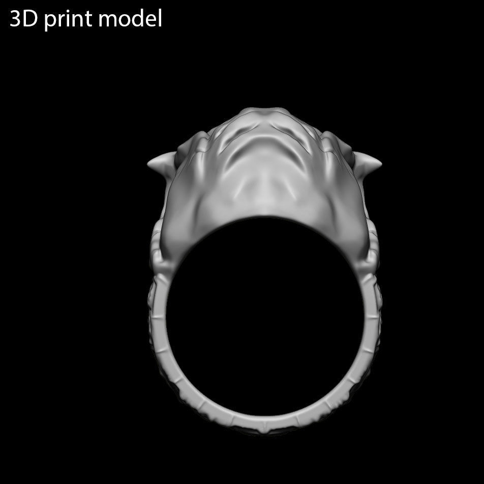 Skull vol4 ring jewelry 3D print model_6