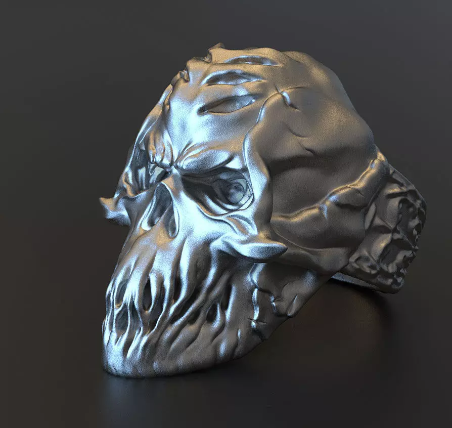 Skull vol4 ring jewelry 3D print model_0