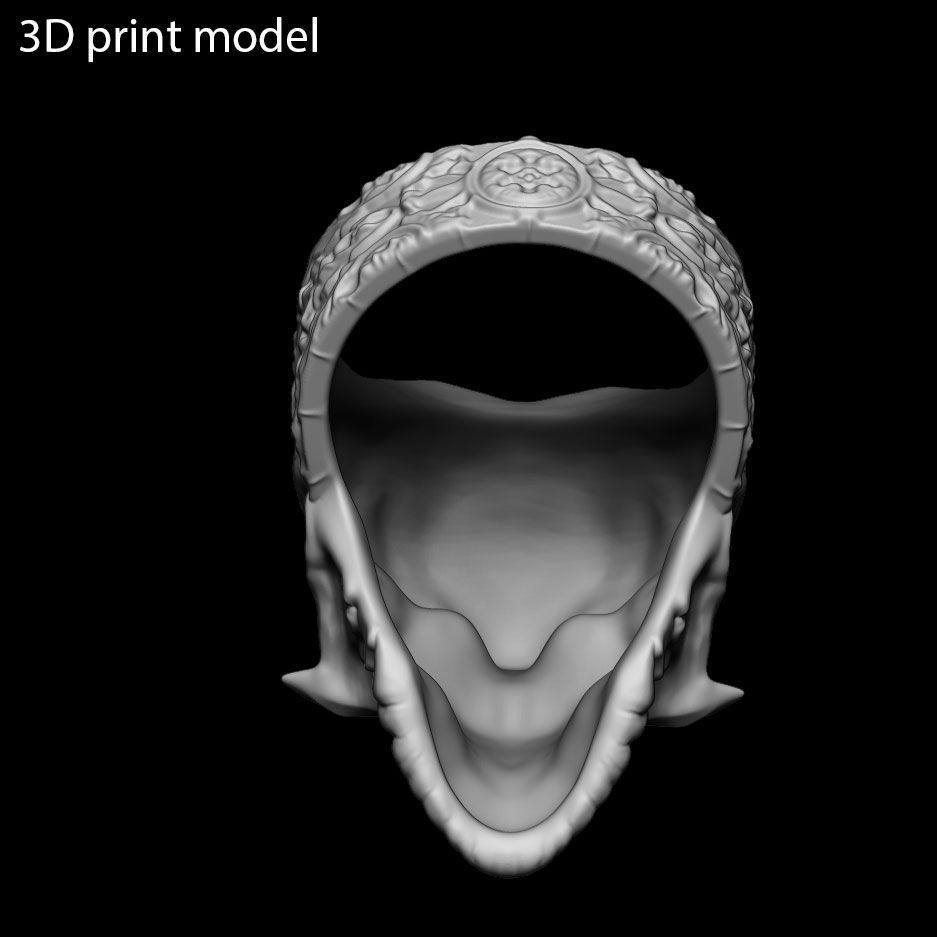 Skull vol4 ring jewelry 3D print model_5