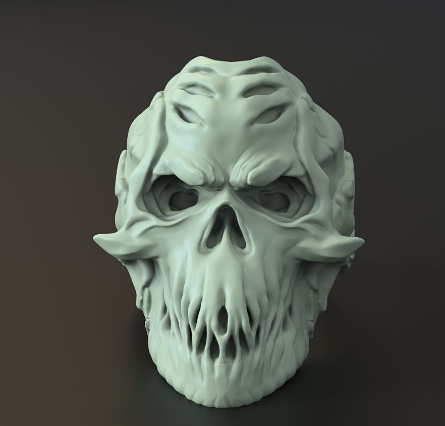 Skull vol4 ring jewelry 3D print model_2