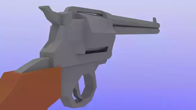 Low-Poly Revolver Low-poly 3D model