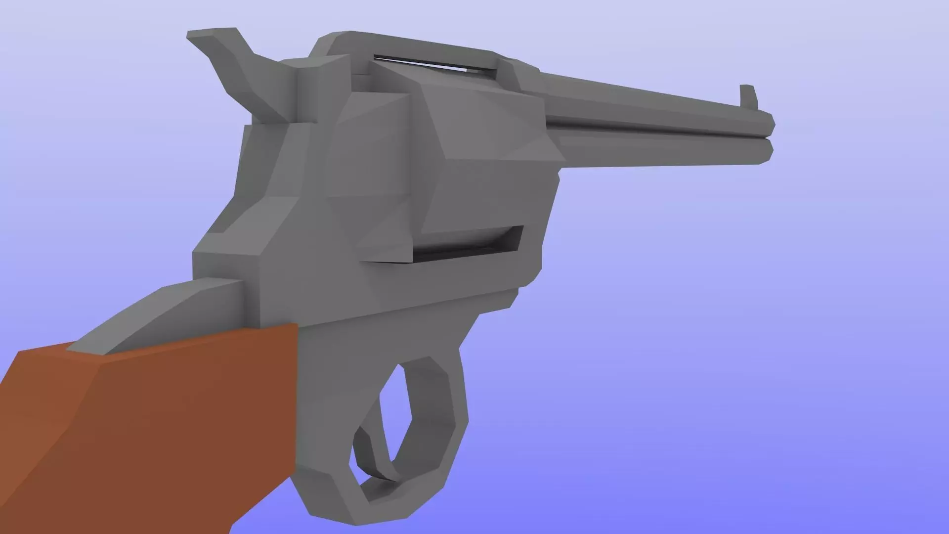 Low-Poly Revolver Low-poly 3D model_0